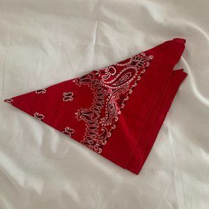 Red Bandana Paisley Scarf 100% Cotton